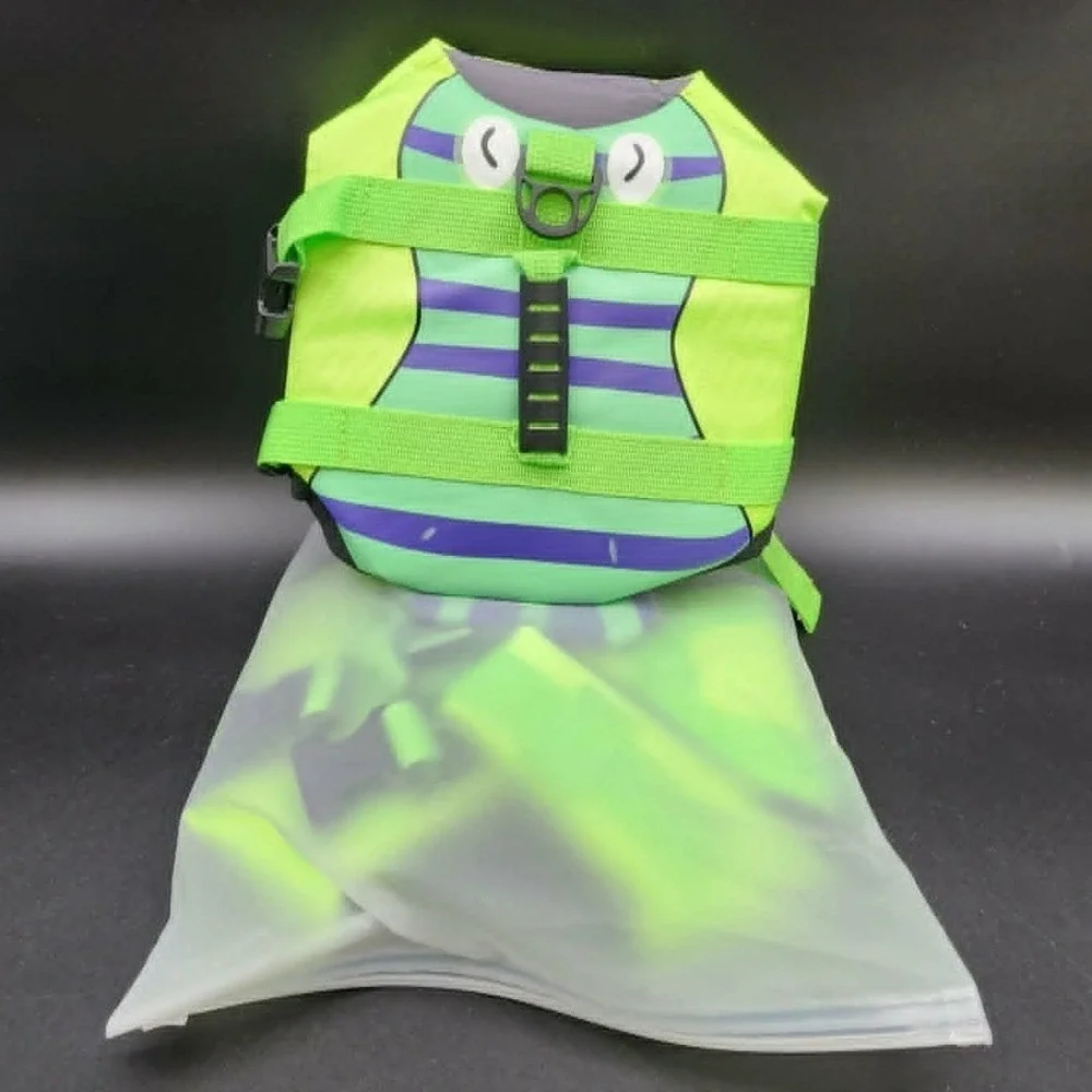 Wdehome Dog Life Jacket Green‎ Purple Fish Tail Pet Safety Vest XS Small Dog